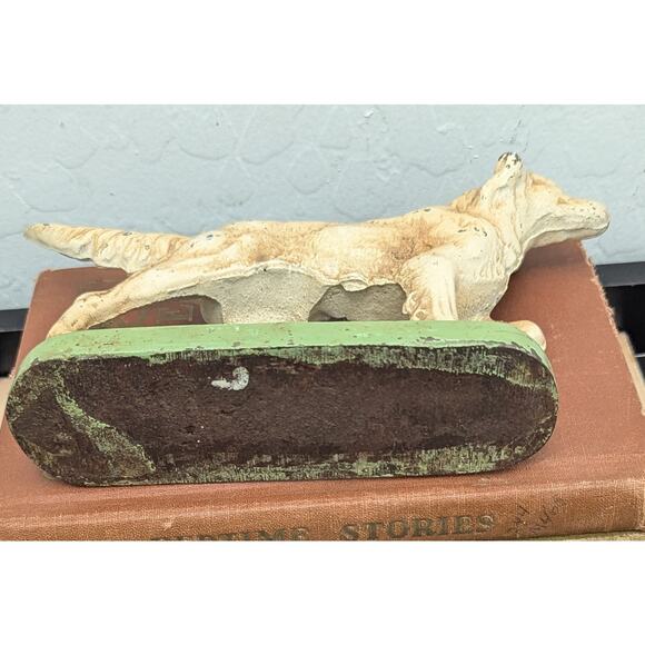 Cast Iron Hubley? English Setter Pointer Dog Doorstop Bookend Antique - Picture 4 of 4
